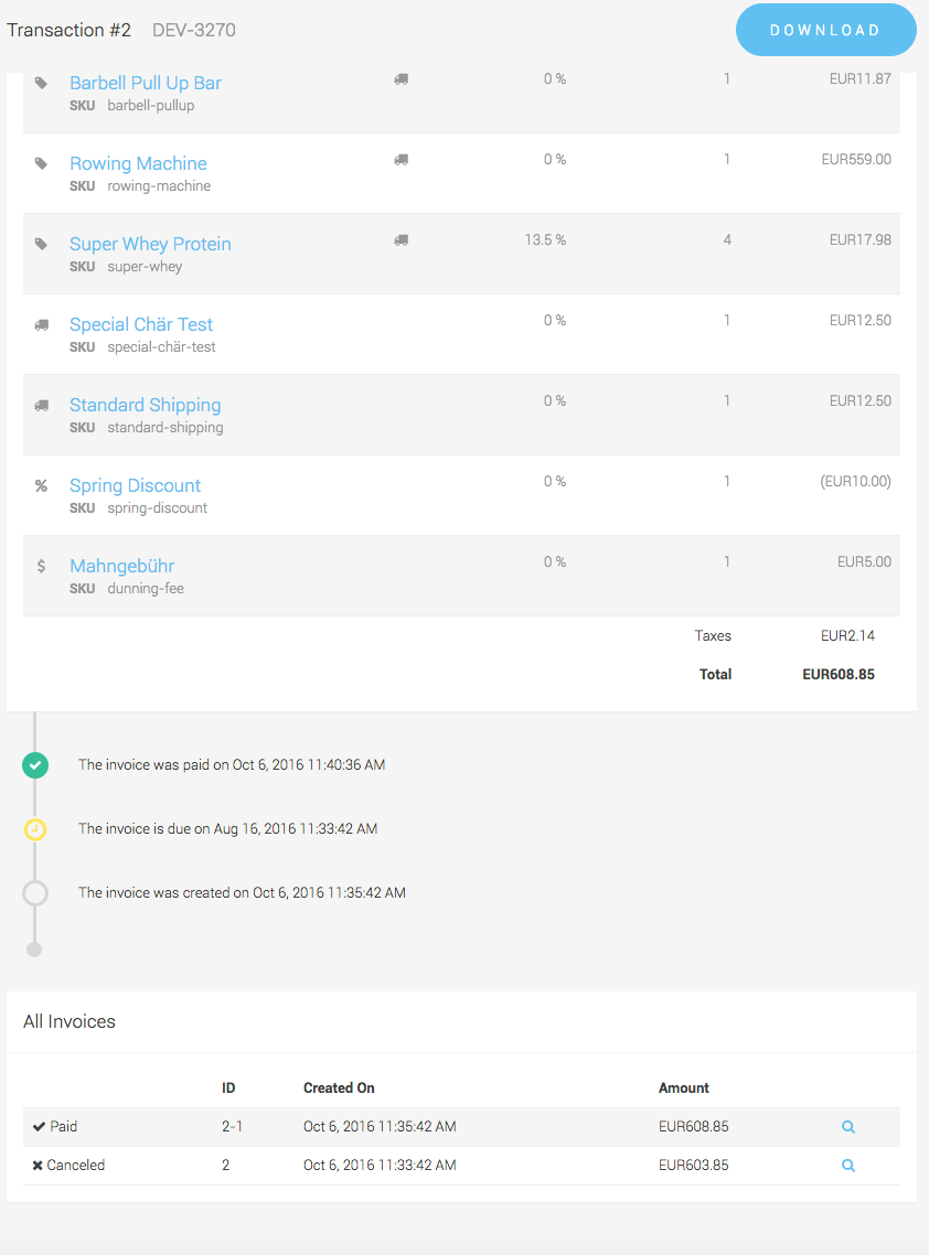 View Invoices